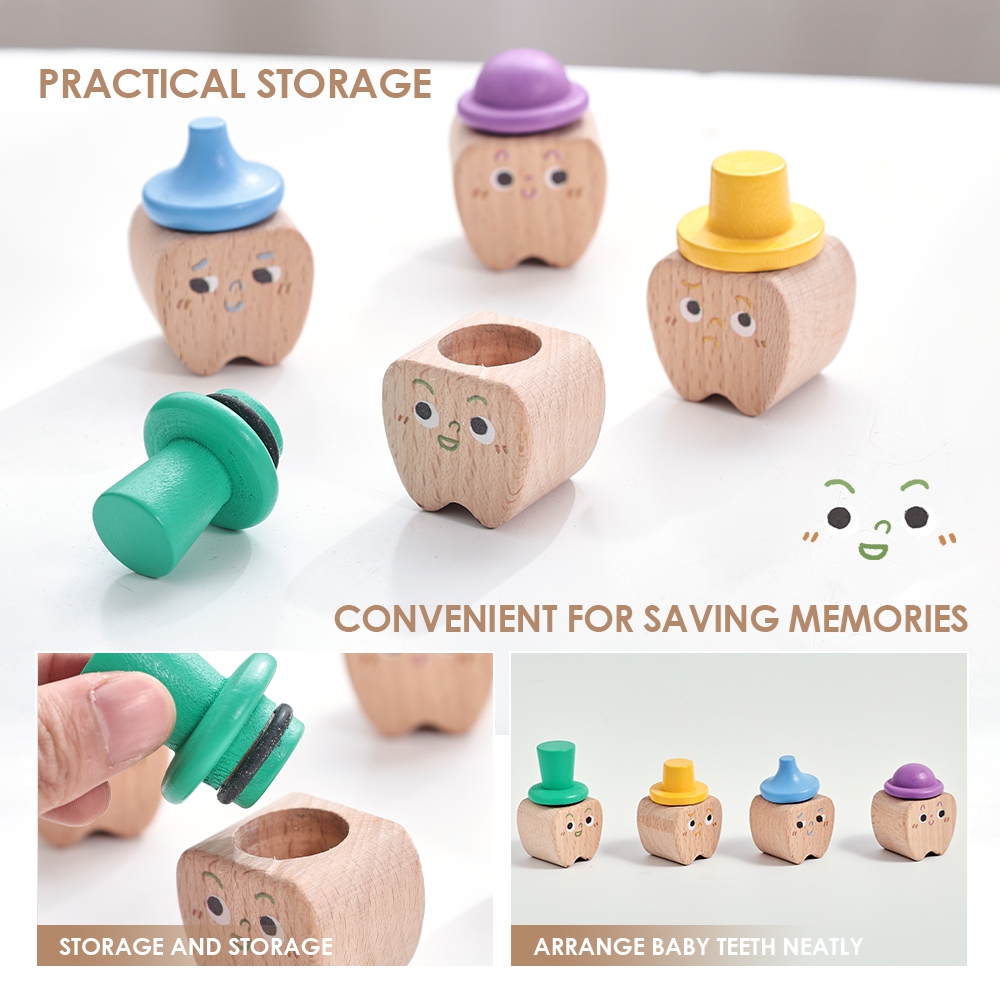 4pc Set Baby Tooth Wooden Box  - огляд і ціна Baby Products Natural