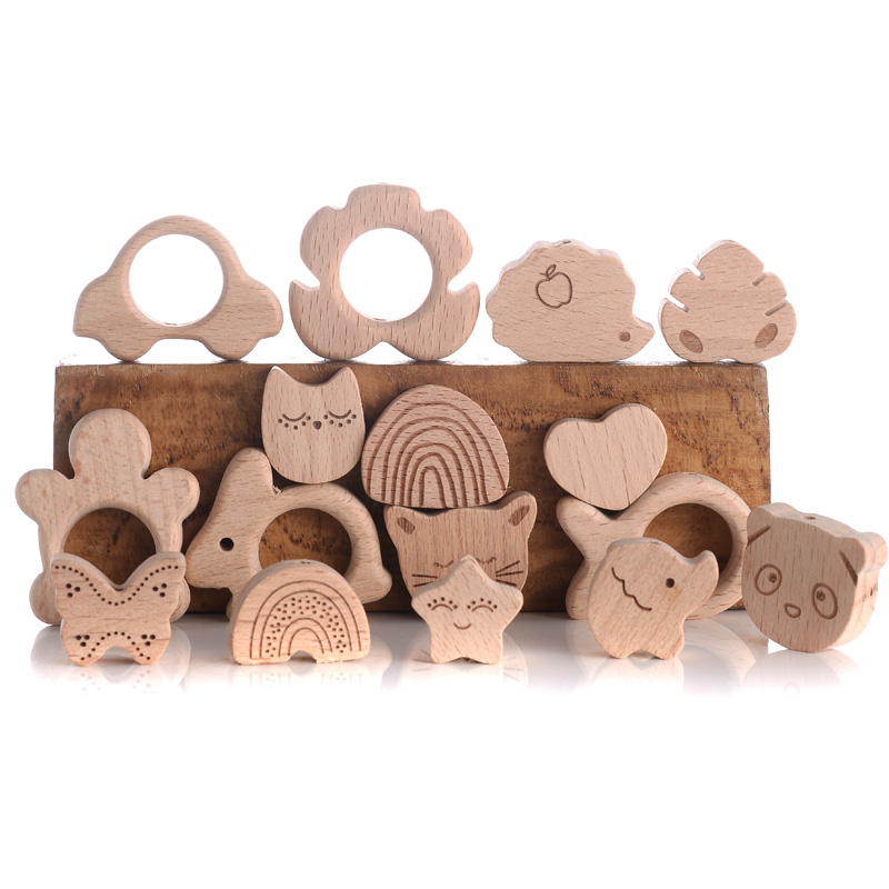 10Pcs Natural Beech Wooden Bea - огляд і ціна Baby Products Natural