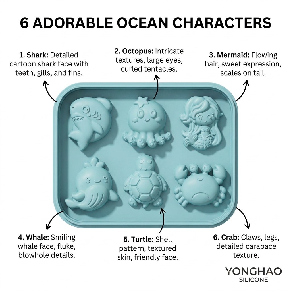 6-Cavity Mermaid Sea Creatures - огляд і ціна Baby Products Cream
